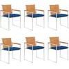 Image de Chaises De Jardin Lot De 6 Avec Coussins Bois D'acacia Solide Vidaxl