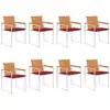 Image de Chaises De Jardin Lot De 8 Avec Coussins Bois D'acacia Solide Vidaxl