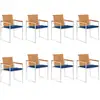 Image de Chaises De Jardin Lot De 8 Avec Coussins Bois D'acacia Solide Vidaxl