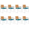Image de Chaises De Jardin Lot De 8 Avec Coussins Bois D'acacia Solide Vidaxl