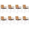 Image de Chaises De Jardin Lot De 8 Avec Coussins Bois D'acacia Solide Vidaxl