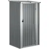Image de Abri De Jardin Gris 118,5x97x209,5 Cm Acier Galvanisé Vidaxl