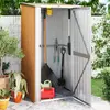 Image de Abri De Jardin Marron 118,5 X 97 X 209,5 Cm Acier Galvanisé Vidaxl