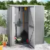 Image de Abri De Jardin Gris 180,5x97x209,5 Cm Acier Galvanisé Vidaxl