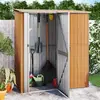 Image de Abri De Jardin 180,5 X 97 X 209,5 Cm Acier Galvanisé Aspect Bois Vidaxl