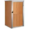 Image de Abri À Outils De Jardin Marron 88x89x161 Cm Acier Galvanisé Vidaxl