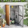 Image de vidaXL Abri à outils de jardin marron 88x89x161 cm acier galvanisé 316208