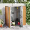 Image de Abri À Outils De Jardin Marron 161x89x161 Cm Acier Galvanisé Vidaxl
