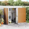 Image de vidaXL Abri à outils de jardin marron 225x89x161 cm acier galvanisé 316216