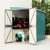 Image de vidaXL Abri de jardin mural Vert 118x194x178 cm Métal galvanisé 316221