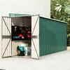 Image de vidaXL Abri de jardin mural Vert 118x382x178 cm Acier galvanisé 316229