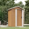 Image de vidaXL Abri de jardin Marron 126x975x177 cm Acier galvanisé rangement de jardin pour les outils rangement pour outils 316236