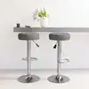 Image de Tabourets De Bar Lot De 2 Gris Foncé Tissu Vidaxl