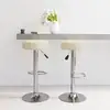 Image de Tabourets De Bar Lot De 2 Crème Tissu Vidaxl