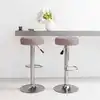 Image de Tabourets De Bar Lot De 2 Taupe Tissu Vidaxl