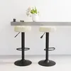 Image de Tabourets De Bar Lot De 2 Crème Velours Vidaxl