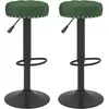 Image de Tabourets De Bar Lot De 2 Vert Foncé Velours Vidaxl
