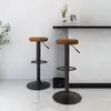 Image de Tabourets De Bar Lot De 2 Marron Velours Vidaxl