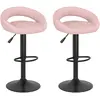 Image de Tabourets De Bar Lot De 2 Rose Velours Vidaxl