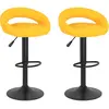 Image de Tabourets De Bar Lot De 2 Jaune Moutarde Velours Vidaxl