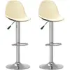 Image de Tabourets De Bar Lot De 2 Crème Tissu Vidaxl