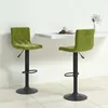 Image de Tabourets De Bar Lot De 2 Vert Clair Velours Vidaxl