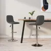 Image de Tabourets De Bar Lot De 2 Gris Foncé Tissu Vidaxl