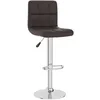 Image de Tabouret de Bar - VIDAXL - Chaise Pivotante - Similicuir Marron - Réglable en Hauteur - 360°