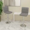 Image de Tabourets De Bar Lot De 2 Gris Clair Tissu Vidaxl