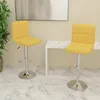 Image de Tabourets De Bar Lot De 2 Jaune Moutarde Tissu Vidaxl