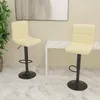 Image de Tabourets De Bar Lot De 2 Crème Tissu Vidaxl
