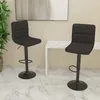 Image de Tabourets De Bar Lot De 2 Noir Tissu Vidaxl