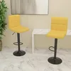 Image de Tabourets De Bar Lot De 2 Jaune Moutarde Tissu Vidaxl
