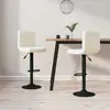 Image de Tabourets De Bar Lot De 2 Crème Velours Vidaxl