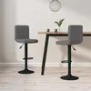 Image de Tabourets De Bar Lot De 2 Gris Foncé Velours Vidaxl