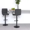Image de Tabourets De Bar Lot De 2 Gris Foncé Tissu Vidaxl
