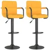 Image de vidaXL Tabourets de bar 2 pcs Jaune moutarde Tissu