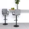 Image de Tabourets De Bar Lot De 2 Gris Clair Velours Vidaxl