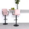 Image de Tabourets De Bar Lot De 2 Rose Velours Vidaxl