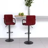 Image de Tabourets De Bar Lot De 2 Rouge Bordeaux Velours Vidaxl