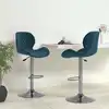 Image de Tabourets De Bar Lot De 2 Bleu Velours Vidaxl