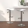 Image de Tabourets De Bar Lot De 2 Blanc Acier Chromé Et Cuir Artificiel Vidaxl