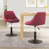 Image de Chaises Pivotantes À Manger Lot De 2 Bordeaux Velours Vidaxl