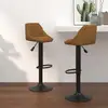 Image de Tabourets De Bar Lot De 2 Marron Velours Vidaxl