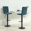 Image de Tabourets De Bar Lot De 2 Bleu Velours Vidaxl