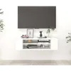 Image de Meuble Tv Suspendu Blanc 100x30x26,5 Cm Bois D’ingénierie Vidaxl