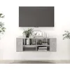 Image de Meuble Tv Mural Gris B ©ton 102x35x35 Cm Bois D'ing ©nierie Vidaxl