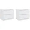 Image de Tables De Chevet 2 Pcs Blanc 50x39x43,5 Cm Aggloméré Vidaxl