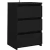 Image de Table de chevet noir 40x35x62,5 cm