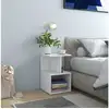 Image de Table de chevet blanc 35x35x55 cm aggloméré
